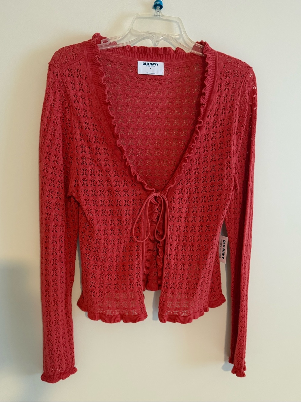 Old Navy Seaside Cotton Tie-Front Cropped Cardigan